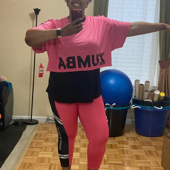 NWT Zumba X Crayon Crop Top, Color The Dance Floor Collection, Pink, XXL - Picture 8 of 8